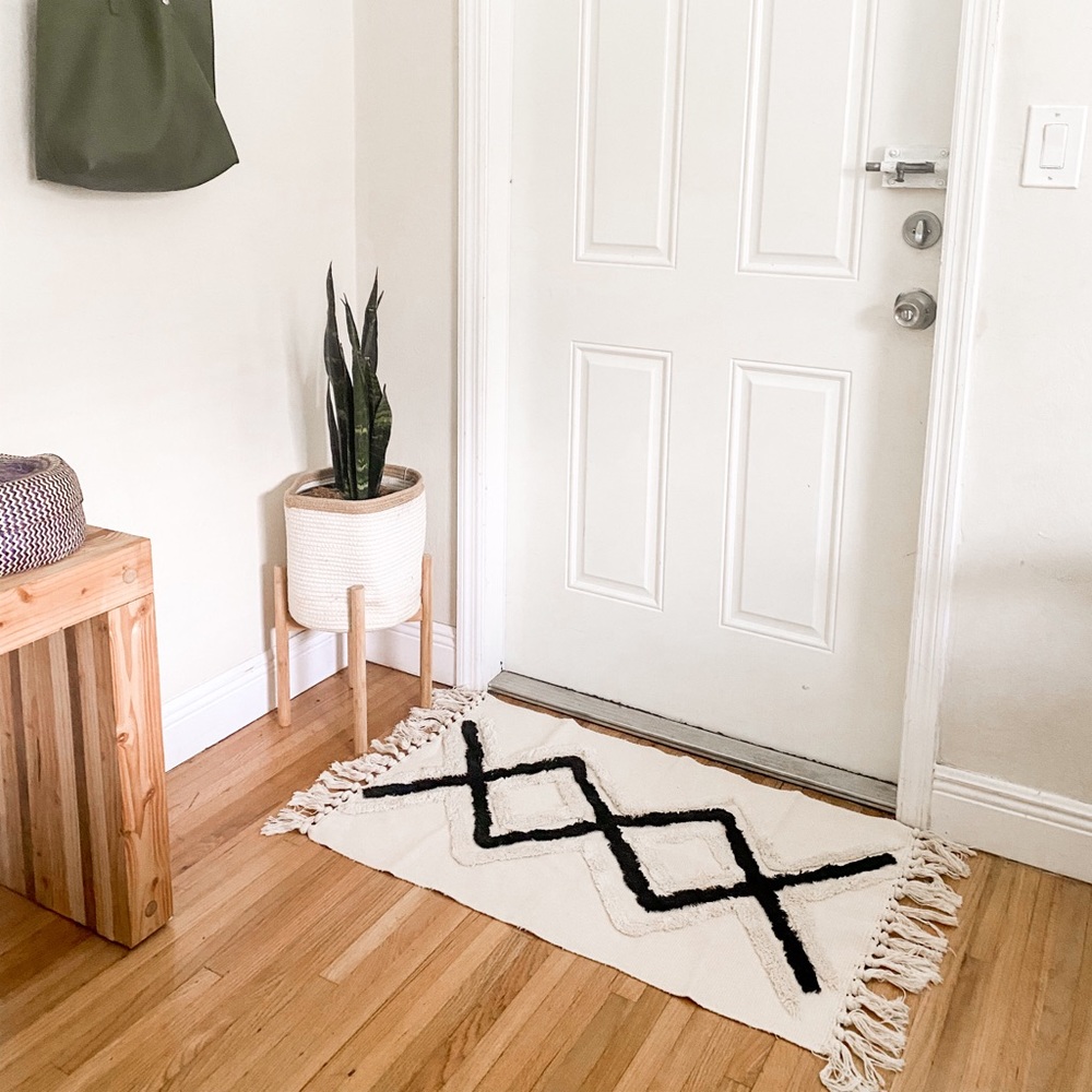 NWT Handmade Boho Mini Rug with Tassels